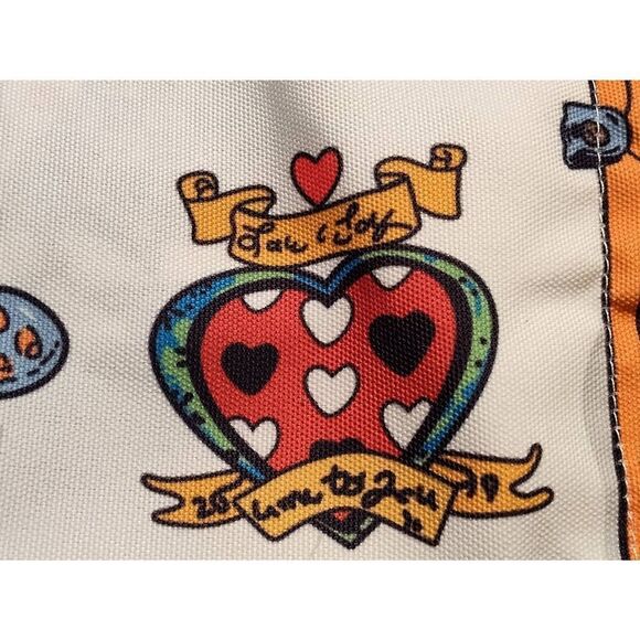 CANVAS HEART TOTE BAG CUTE PRINT SHOULDER BAG NWT - Picture 9 of 15